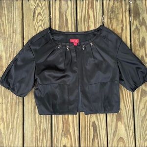 Crop short sleeve silky shrug